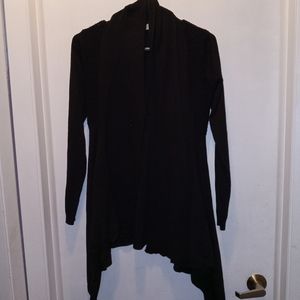 AMBIANCE SIZE LARGE BLACK OPEN CARDIGAN
